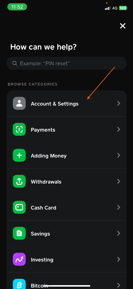 Step 3 Close Cash App Account