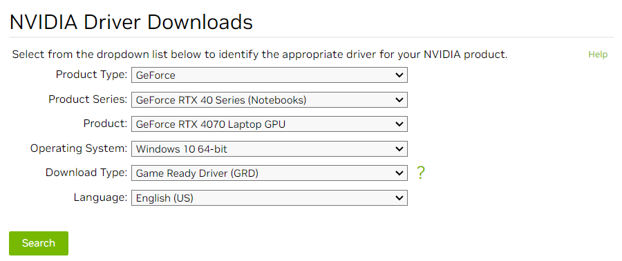Download-Nvidia-Driver